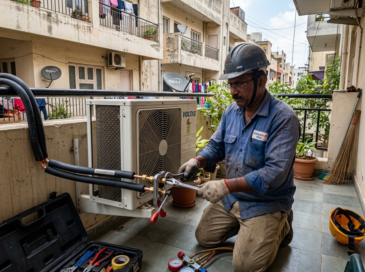 Professional pipe fitting work related to AC/LPG pipeline installation